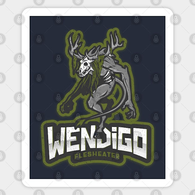 Wendigo Distressed Magnet by teecloud